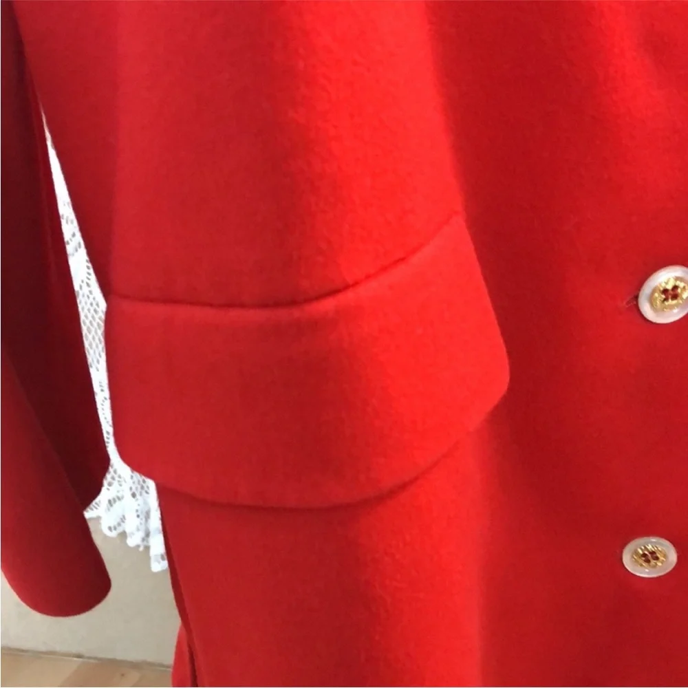 Valentino Red Round-Neck Button-Front Long Jacket - Picture 6 of 10
